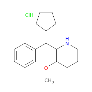 Piperidine,2-(cyclopentylphenylmethyl)-3-methoxy-, hydrochloride (1:1)