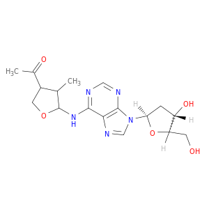 Adenosine, N-(4-acetyltetrahydro-3-methyl-2-furanyl)-2'-deoxy-