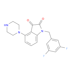 1H-Indole-2,3-dione, 1-[(3,5-difluorophenyl)methyl]-4-(1-piperazinyl)-