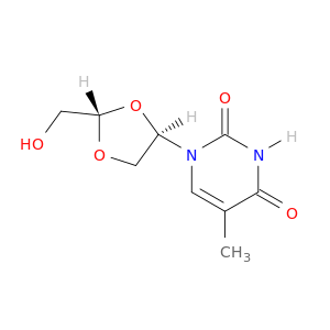 2,4(1H,3H)-Pyrimidinedione,1-[2-(hydroxymethyl)-1,3-dioxolan-4-yl]-5-methyl-, (2S-trans)- (9CI)