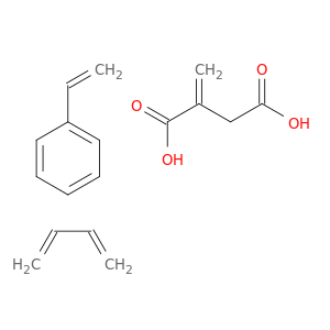 丁二烯酸,2-亚甲基-,具有1,3-丁二烯和乙苯苯的聚合物