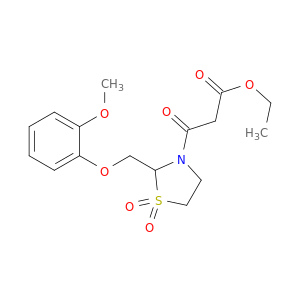 3-Thiazolidinepropanoicacid, 2-[(2-methoxyphenoxy)methyl]-b-oxo-, ethyl ester, 1,1-dioxide