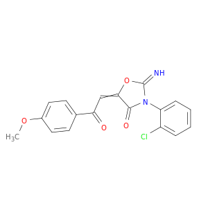 3-(2-CHLOROPHENYL)-2-IMINO-5-(2-(4-METHOXYPHENYL)-2-OXOETHYLIDENE)-4-OXAZOLIDINONE