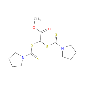 Acetic acid, bis[(1-pyrrolidinylthioxomethyl)thio]-, methyl ester