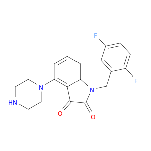 1H-Indole-2,3-dione, 1-[(2,5-difluorophenyl)methyl]-4-(1-piperazinyl)-