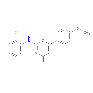 4H-1,3-Oxazin-4-one, 2-[(2-chlorophenyl)amino]-6-(4-methoxyphenyl)-