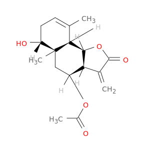 Naphtho[1,2-b]furan-2(3H)-one,4-(acetyloxy)- 3a,4,5,5a,6,7,9a,9b-octahydro-6-hydroxy-5a,- 9-dimethyl-3-methylene-,(3aR,4R,5aR,6R,- 9aS,9bR)-