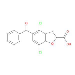 2-Benzofurancarboxylic acid, 5-benzoyl-4,7-dichloro-2,3-dihydro-