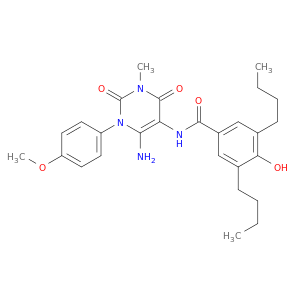 Benzamide,N-[6-amino-1,2,3,4-tetrahydro-1-(4-methoxyphenyl)-3-methyl-2,4-dioxo-5-pyrimidinyl]-3,5-dibutyl-4-hydroxy-