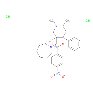 4-Piperidinol,5-[(hexahydro-1H-azepin-1-yl)methyl]-1,2,5-trimethyl-4-phenyl-,4-(4-nitrobenzoate), hydrochloride (1:2)
