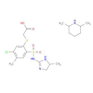 2-[5-chloro-4-methyl-2-[(4-methyl-4,5-dihydro-3H-imidazol-2-yl)sulfamoyl]phenyl]sulfanylacetic acid; 2,6-dimethylpiperidine