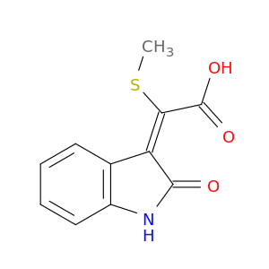 Acetic acid, (1,2-dihydro-2-oxo-3H-indol-3-ylidene)(methylthio)-, (E)-