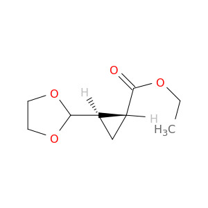 Cyclopropanecarboxylic acid, 2-(1,3-dioxolan-2-yl)-, ethyl ester, trans-