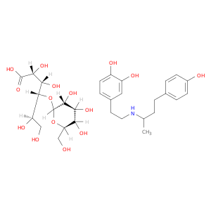 4-[2-[4-(4-hydroxyphenyl)butan-2-ylamino]ethyl]benzene-1,2-diol; (2R,3S,4R,5R)-2,3,5,6-tetrahydroxy-4-[(2S,3R,4S,5S,6R)-3,4,5-trihydroxy-6-(hydroxymethyl)oxan-2-yl]oxy-hexanoic acid