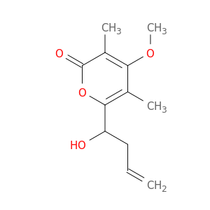 2H-Pyran-2-one, 6-(1-hydroxy-3-butenyl)-4-methoxy-3,5-dimethyl-