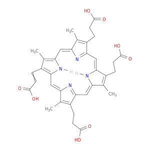 21H,23H-Porphine-2,7,18-tripropanoicacid, 12-(2-carboxyethenyl)-3,8,13,17-tetramethyl-