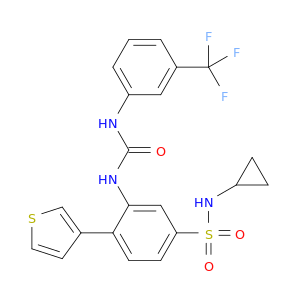 N-环丙基-4-(噻吩-3-基)-3-(3-(3-(三氟甲基)苯基)脲基)苯磺酰胺