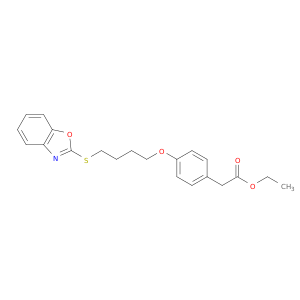Benzeneacetic acid, 4-[4-(2-benzoxazolylthio)butoxy]-, ethyl ester