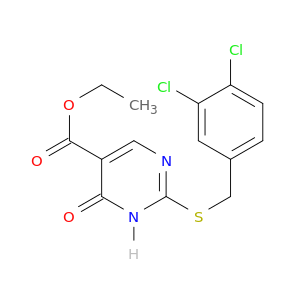 5-Pyrimidinecarboxylicacid, 2-[[(3,4-dichlorophenyl)methyl]thio]-1,6-dihydro-6-oxo-, ethyl ester