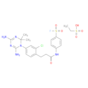 ethanesulfonic acid- 4-({3-[2-chloro-4-(4,6-diamino-2,2-dimethyl-1,3,5-triazin-1(2h)-yl)phenyl]propanoyl}amino)benzenesulfonyl fluoride(1:1)