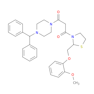 1,3-Propanedione,1-[4-(diphenylmethyl)-1-piperazinyl]-3-[2-[(2-methoxyphenoxy)methyl]-3-thiazolidinyl]-