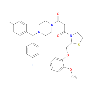 1,3-Propanedione,1-[4-[bis(4-fluorophenyl)methyl]-1-piperazinyl]-3-[2-[(2-methoxyphenoxy)methyl]-3-thiazolidinyl]-