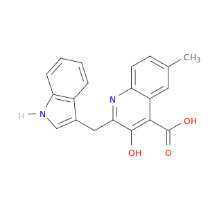4-Quinolinecarboxylic acid, 3-hydroxy-2-(1H-indol-3-ylmethyl)-6-methyl-