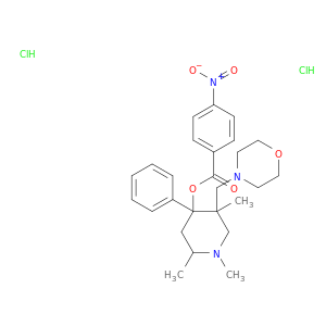 4-Piperidinol,1,2,5-trimethyl-5-(4-morpholinylmethyl)-4-phenyl-, 4-(4-nitrobenzoate),hydrochloride (1:2)