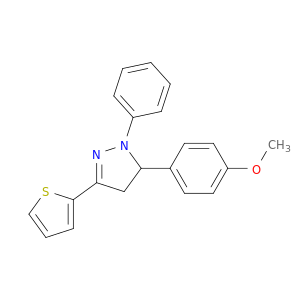 1H-Pyrazole, 4,5-dihydro-5-(4-methoxyphenyl)-1-phenyl-3-(thienyl)-