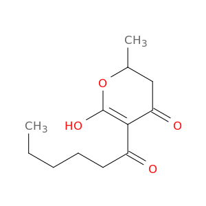 2H-Pyran-2-one,5,6-dihydro-4-hydroxy-6-methyl-3-(1-oxohexyl)-
