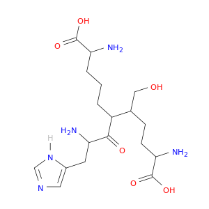 2,10-diamino-6-[2-amino-3-(3H-imidazol-4-yl)propanoyl]-5-(hydroxymethyl)undecanedioic acid