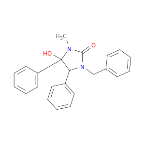 2-Imidazolidinone, 4-hydroxy-3-methyl-4,5-diphenyl-1-(phenylmethyl)-