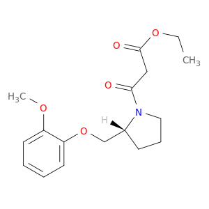 1-Pyrrolidinepropanoicacid, 2-[(2-methoxyphenoxy)methyl]-b-oxo-, ethyl ester, (R)- (9CI)