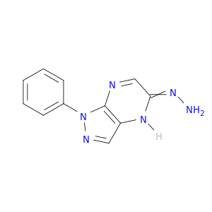 5H-Pyrazolo[3,4-b]pyrazin-5-one, 1,4-dihydro-1-phenyl-, hydrazone
