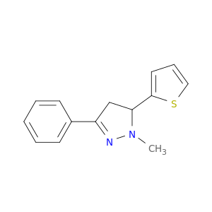 1H-Pyrazole, 4,5-dihydro-1-methyl-3-phenyl-5-(thienyl)-