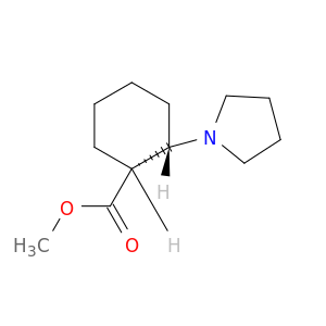 Cyclohexanecarboxylic acid, 2-(1-pyrrolidinyl)-, methyl ester, cis-