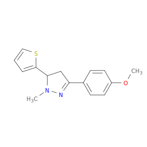 1H-Pyrazole, 4,5-dihydro-3-(4-methoxyphenyl)-1-methyl-5-(thienyl)-