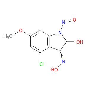 4-CHLORO-6-METHOXY-2-HYDROXY-N(1)-NITROSOINDOLIN-3-ONE OXIME