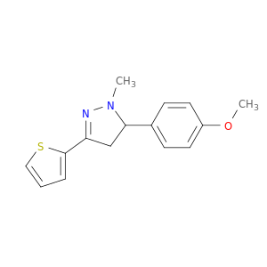 1H-Pyrazole, 4,5-dihydro-5-(4-methoxyphenyl)-1-methyl-3-(thienyl)-