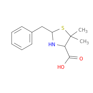 4-Thiazolidinecarboxylic acid, 5,5-dimethyl-2-(phenylmethyl)-
