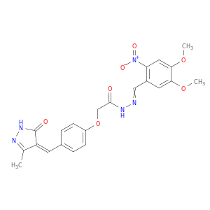 Acetic acid,2-[4-[(1,5-dihydro-3-methyl-5-oxo-4H-pyrazol-4-ylidene)methyl]phenoxy]-,2-[(4,5-dimethoxy-2-nitrophenyl)methylene]hydrazide