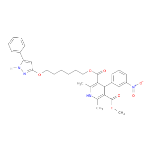 6-[(5-phenyl-1H-pyrazol-3-yl)oxy]hexyl methyl 2,6-dimethyl-4-(3-nitrophenyl)-1,4-dihydropyridine-3,5-dicarboxylate