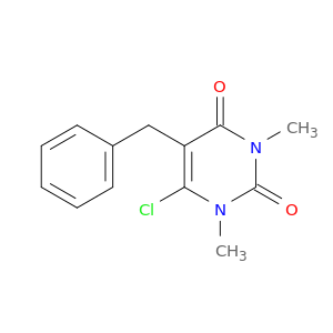 2,4(1H,3H)-Pyrimidinedione, 6-chloro-1,3-dimethyl-5-(phenylmethyl)-