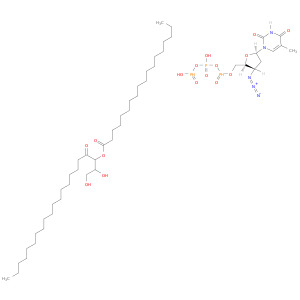 Thymidine5'-(tetrahydrogen triphosphate), 3'-azido-3'-deoxy-,P''-[2,3-bis[(1-oxooctadecyl)oxy]propyl] ester, (R)- (9CI)