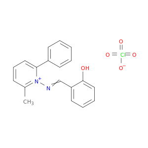 1-(((2-HYDROXYPHENYL)METHYLENE)AMINO)-2-METHYL-6-PHENYLPYRIDINIUM PERCHLORATE