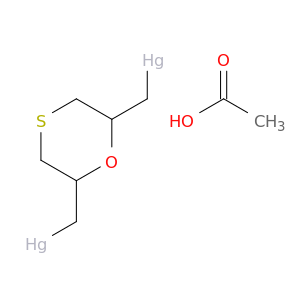 acetic acid; [6-(mercuriomethyl)-1,4-oxathian-2-yl]methylmercury