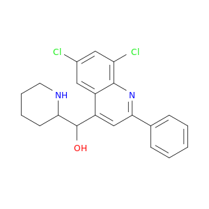 4-Quinolinemethanol, 6,8-dichloro-2-phenyl-.alpha.-2-piperidinyl-