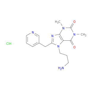 1H-Purine-2,6-dione,7-(3-aminopropyl)-3,7-dihydro-1,3-dimethyl-8-(3-pyridinylmethyl)-,hydrochloride (1:1)