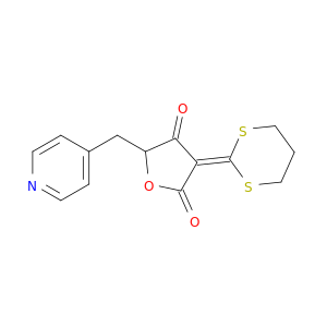 2,4(3H,5H)-Furandione, 3-(1,3-dithian-2-ylidene)-5-(4-pyridinylmethyl)-