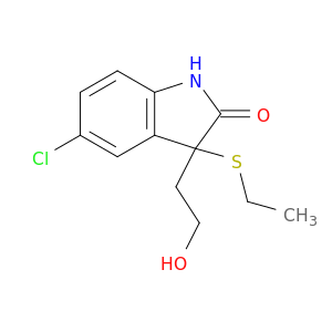 2H-Indol-2-one, 5-chloro-3-(ethylthio)-1,3-dihydro-3-(2-hydroxyethyl)-